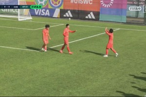 钟俊辉劲射破门！中国U15男足1-0沙特U15